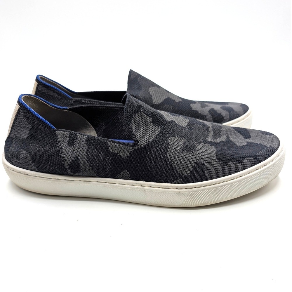 Rothys The Sneaker Grey Camo Slip On Knit Shoes Womens 10 Camouflage Low Top